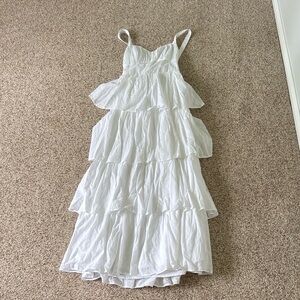 Abercrombie and Fitch Tired Ruffled White Cotton Dress
